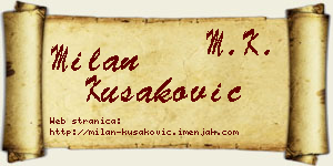Milan Kušaković vizit kartica
